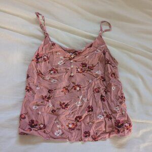 Pink floral tank top